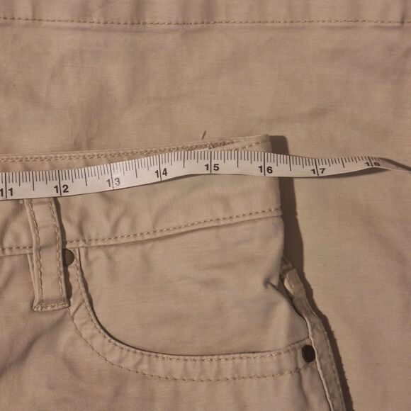 Tommy Hilfiger Stretch-Wmn 10 Beige Chino Khaki Bootcut Flare Pocket Flp *spots* - Picture 6 of 16